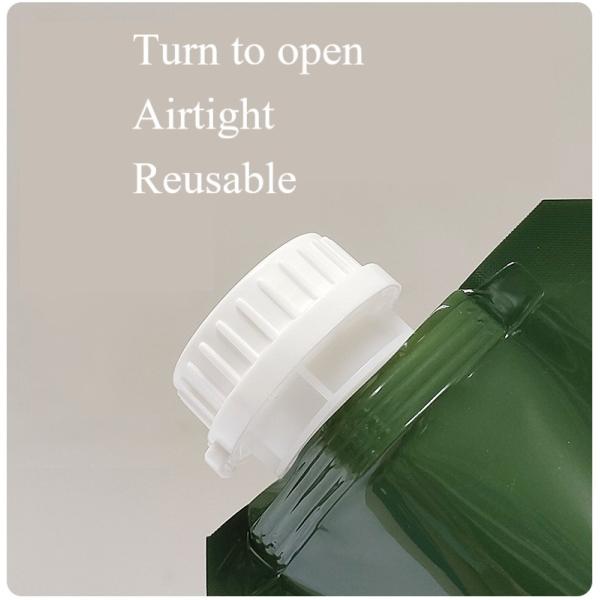 8L Reusable Plastic Water Pouch Outdoor Camping Hiking Portable Water Bags Drinking Flat Bottom Folding Water Bag with Spout