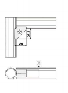 Алюминиевый трубопровод AL-35 соединяет аксессуары подкрепления треугольника для шкафа