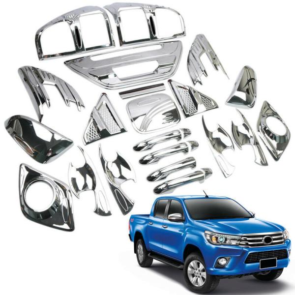 Eco Friendly Plastic Car Chrome Kit Sliver And Black Color For Hilux Revo 2015+