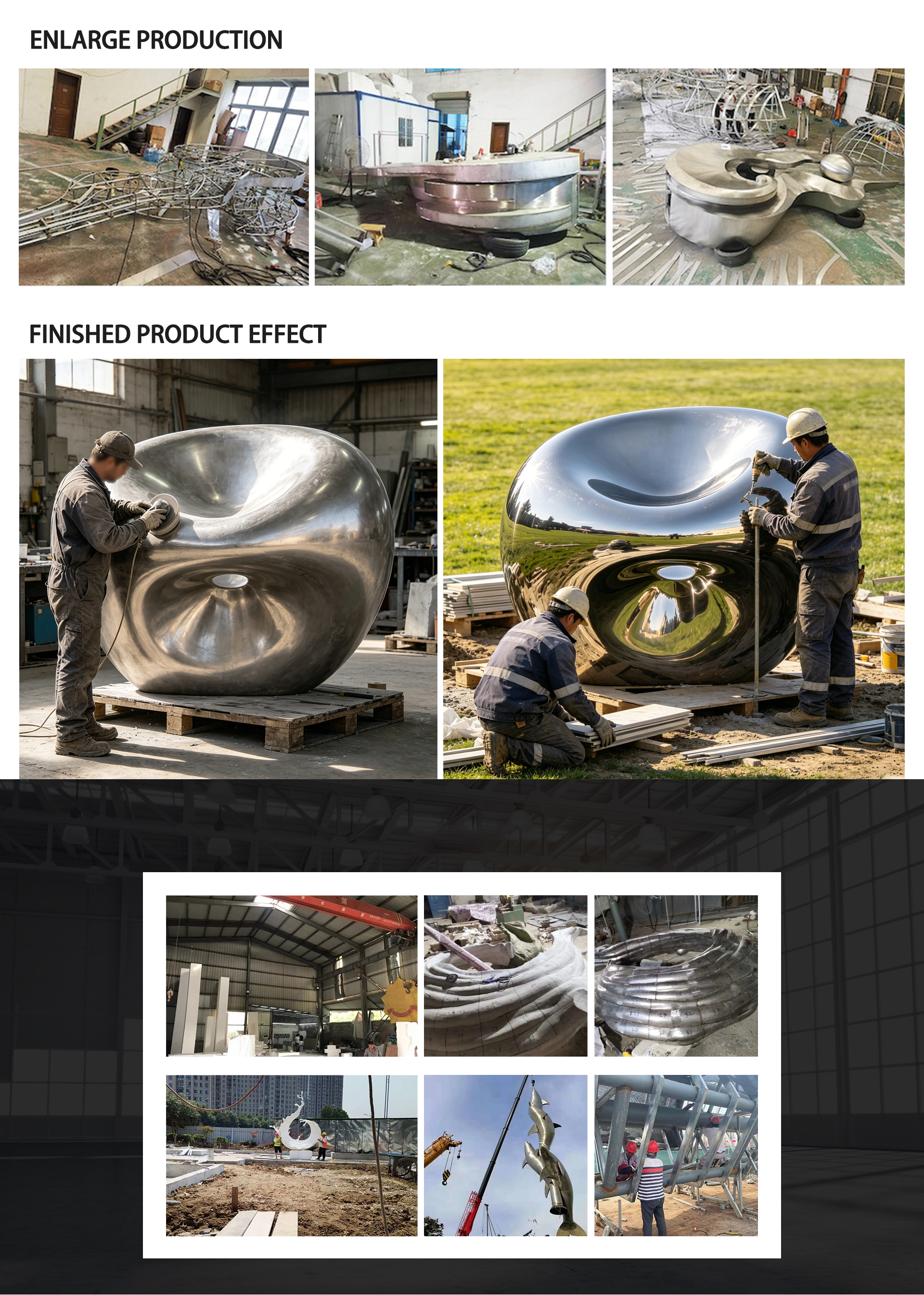 Large Mirror Polished Stainless Steel Concave Water Drop Sculpture Outdoor Park Modern Abstract Landscape Landmark Decorative Statue