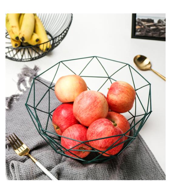 Golden Metal Fruit Container Pink Vegetable Holder for Gift Basket Storage Organizer