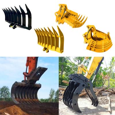 Q355B Nm400 Excavator Rake Bucket , Antiwear Digger Rake Bucket