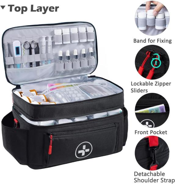Travel Medicine Bag Organizer-Medicine Organizer Storage-Pill Bottle Organizer Storage-Medication Organizer