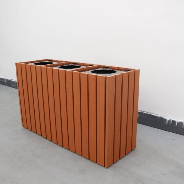 Reservatórios comerciais de reciclagem de madeira para uso externo 1200 mm × 400 mm × 700 mm Tamanho