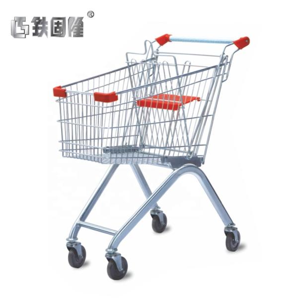 carro rodado europeu da compra do trole do metal do carrinho de compras do supermercado 60L