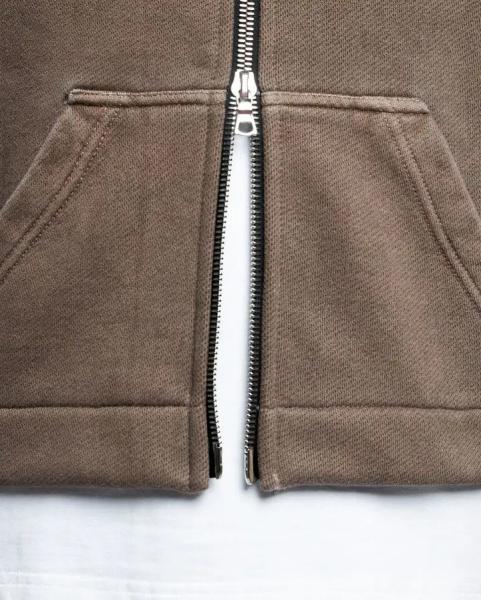 Custom Logo Patch Applique Embroidery Heavyweight 600 gsm Hoodie Baggy Boxy Cropped Acid Wash Double Zipper Hoodie