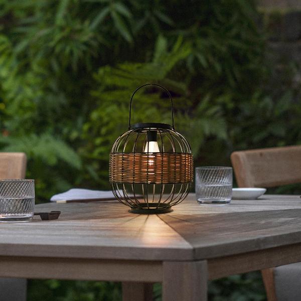 Waterproof Rattan Garden Lanterns , Outdoor Rattan Solar Lights For Balcony Decoration
