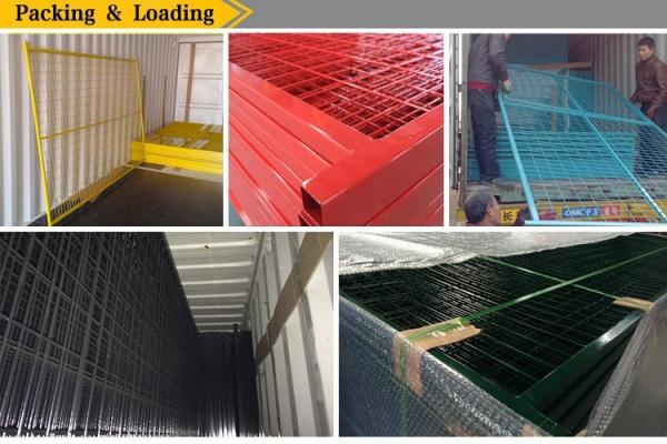 Powder coated Weld mesh 2x4x8ga wire temporary construction fence 6'x9.5' outer tubing 50mm*50mm*1.5mm brace 30mm*30mm