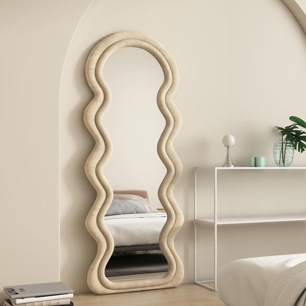Vertical Large Wavy Floor Length Mirror Full Length 70 Inch