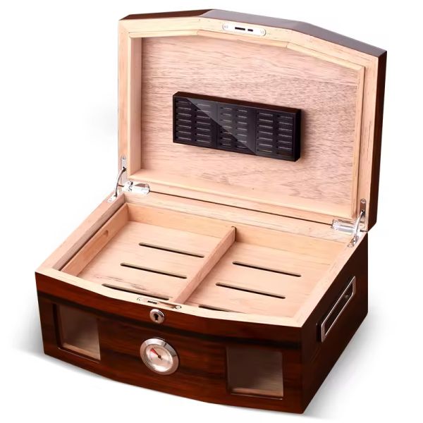 Large Capacity Cigar Humidor Cedar Wood Double Layer Cigar Humidors Storage Box Cigar Packing Box