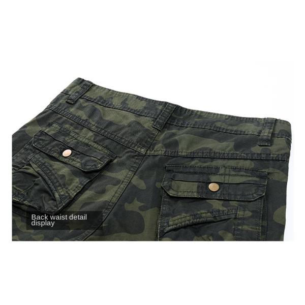 Men's Multi-Pocket Camouflage Overalls in Pure Cotton with Mid Waist and Straight Fit
