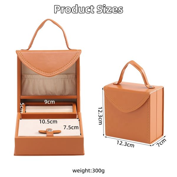 Portable Folding PU Leather Jewelry Boxes Luxury Leather Travel Jewelry Organizer