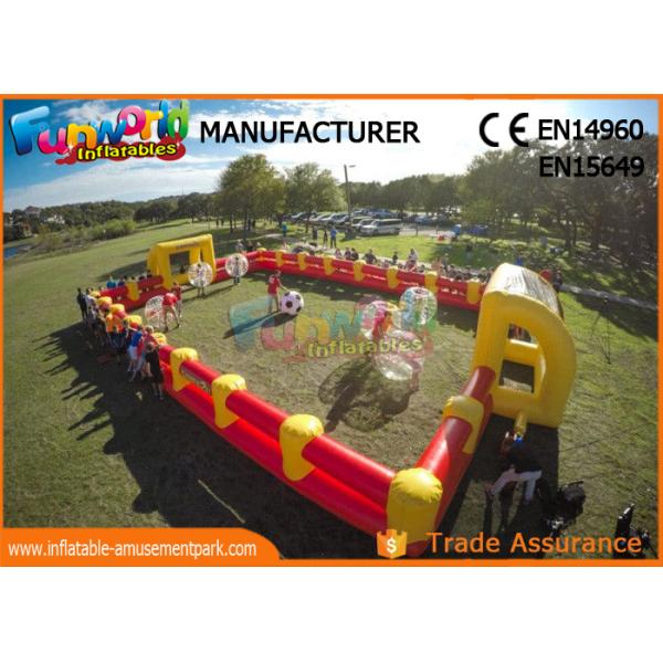 Campo inflável gigante profissional de Foosball azul/verde/amarelo
