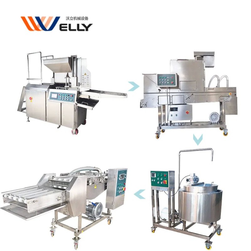 Hot Product Beef Stick Beating Machine Prawn Cutlet Flour Breadcrumb Machine Beef Patty Production Line