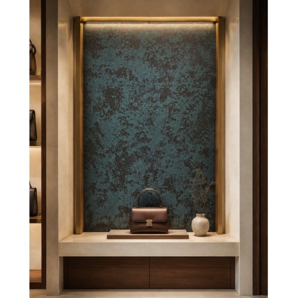 Antique Cyan-Black Snow-Flake Embossed Stainless Steel Sheet with PVD Vacuum Coating and Custom Sizes Available