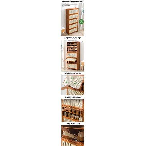 Modern Wooden Shoe Cupboard Rack Storage Organizer 5 Tier