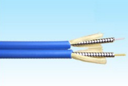 2 Core Duplex Armored Fiber Optic Cable – LSZH Jacket, Steel Tube Armored, Anti-Rodent, for FTTH, CCTV, Data Center, Industrial Network