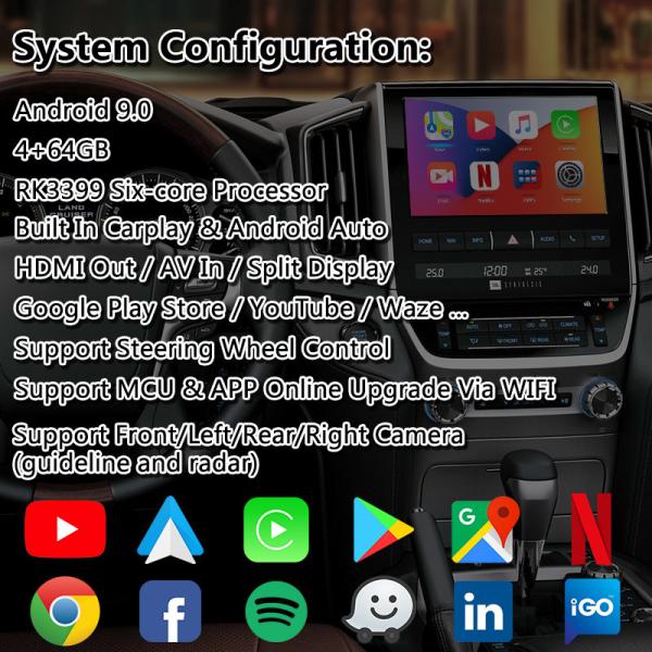 Интерфейс Carplay андроида видео- для крейсера LC200 VXR Сахары земли Тойота