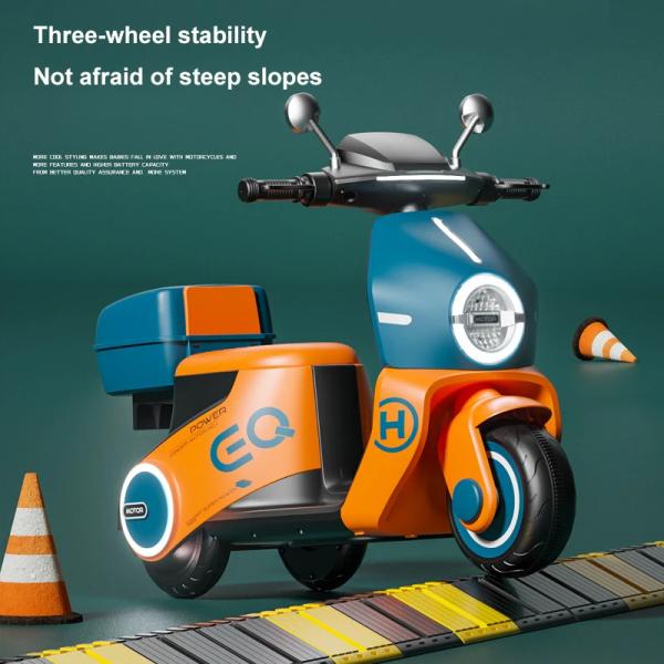 2.4G Remote Control Kids Electric Motorcycle 3 Wheel Mini Motorcycle Customizable