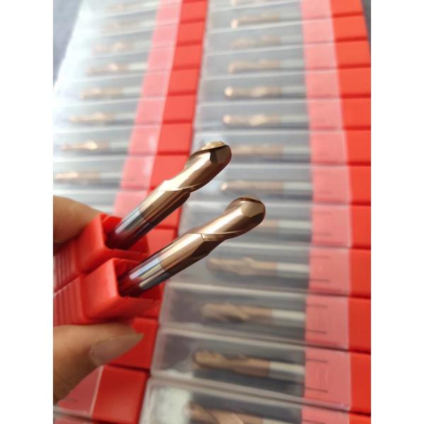 2 Flute Carbide Ball Nose End Mill HRC55 With AICrSiN Coating OEM / ODM
