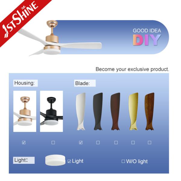 Support Dimmer 52 pouces ventilateur de plafond LED avec lames ABS et design de couleur fantaisie