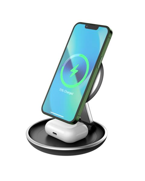 ABS UFO 3 In 1 Wireless Charging Station Magnetic Folding 15W
