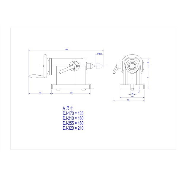 Manual Quill Tailstock for CNC Rotary Table