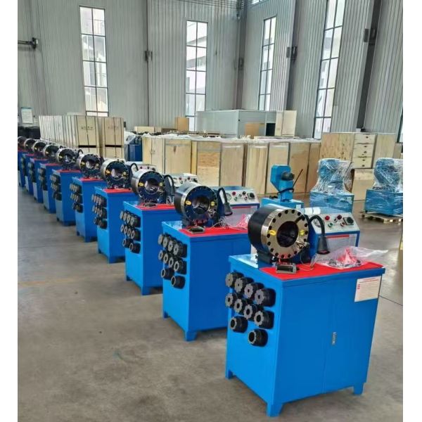 2 Inch 600T Rubber Hose Crimping Machine Higher Model Blue Color 220v/380v Voltage With 6-51mm Range And 10 Interchangeable Dies
