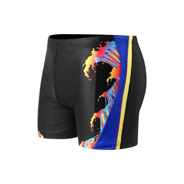 Quick Drying Mens Training Swim Trunks Anti Embarrassment Boxer Male Swimsuits