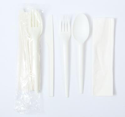 Safety Disposable Cutlery Kits Shape Customized / CPLA Cutlery Kit-04