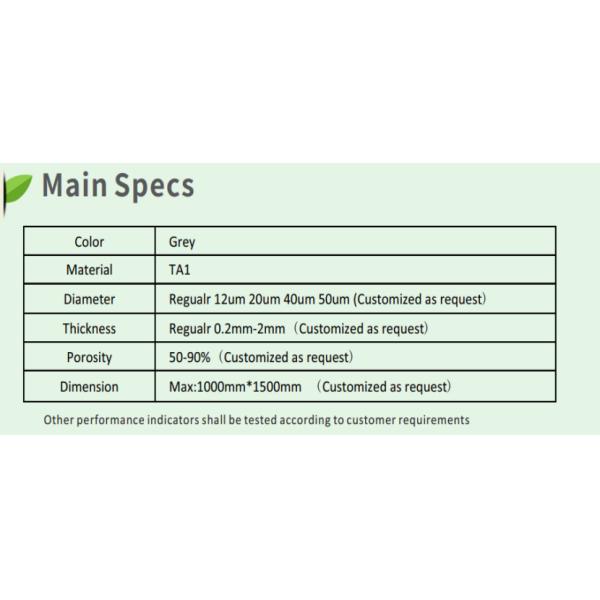 Высокой эффективности корозия титана волокна металла штрафа ультра пористым чувствуемая волокном анти-