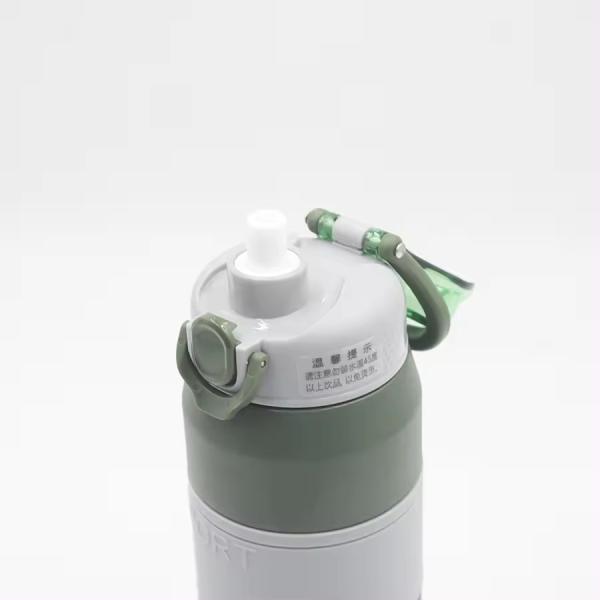 600ml/800ml Custom Insulated Stainless Steel Water Bottle with Straw and Portable Handle