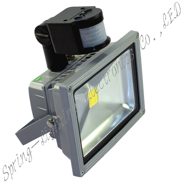 20W PIR Black LED Floodlights IP65 , Low Voltage Floodlight for Gardens Lighting