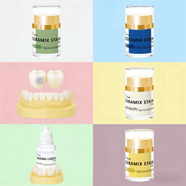 Dental Ceramics Coloring Dental Stain and Glaze Including 24 Months Shelflife and Mixability for Tailored Custom Shades