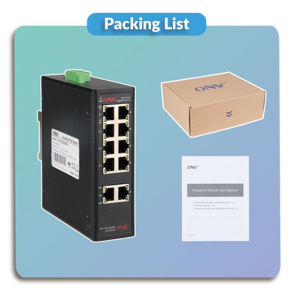 10 Port Gigabit Industrial PoE Switch IEEE 802.3af IEEE 802.3at Standard For IP Cameras
