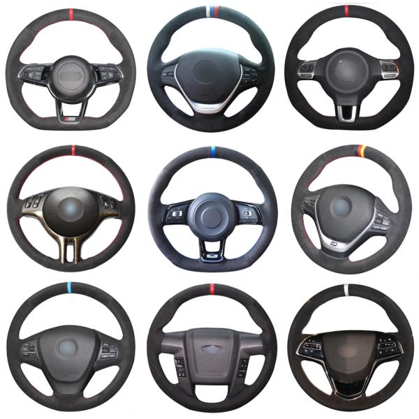 Carbon Suede Steering Wheel Cover for Audi A1 A3 A4 A5 A6 A7 Allroad RS S6 S7 S8 2013-2018