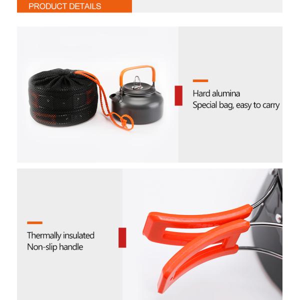 Трудный Cookware алюминиевого сплава портативный установил для 2-3 людей