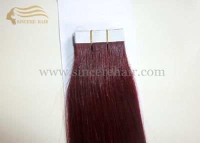 24 Long Tape In Hair Extensions -  60 CM Popular #99J Tape In Remy Human Hair Extensions 2.5 Gram / Piece For Sale