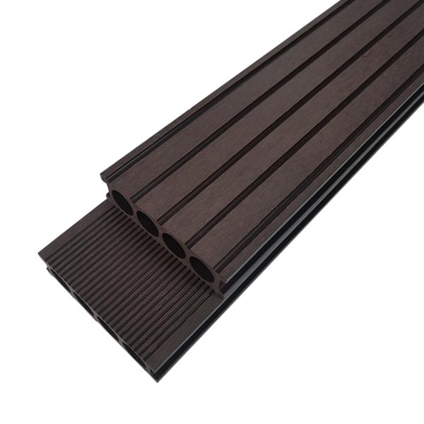 Anti Slip 140*25mm Round Hollow Wood Plastic Composite Decking