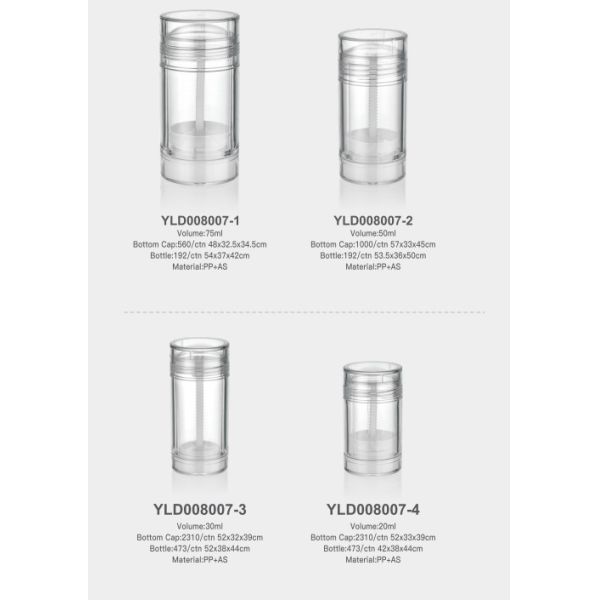 AS Transparent 50g Skincare Deodorant Stick Container Deodorant Reusable Container For Fragrance