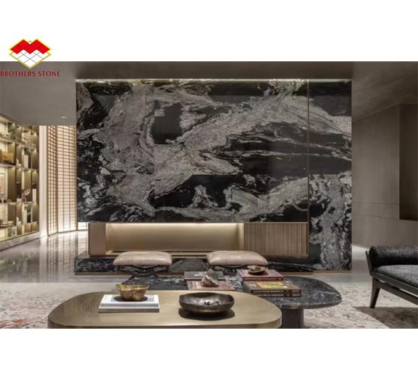 Hotel Polished Black Ink Impression Marble Natural Stone Bathtub for Home Bathroom