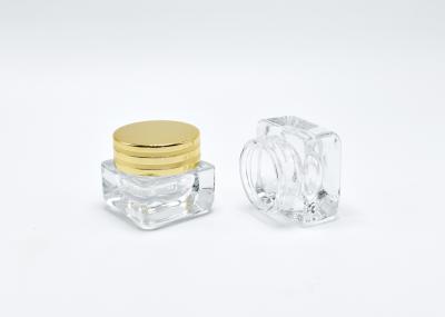 Fancy 0.5OZ 15ml thick bottom Square Glass Jar For Luxury beauty Products, Mini Container With Lids For Eye Face Product