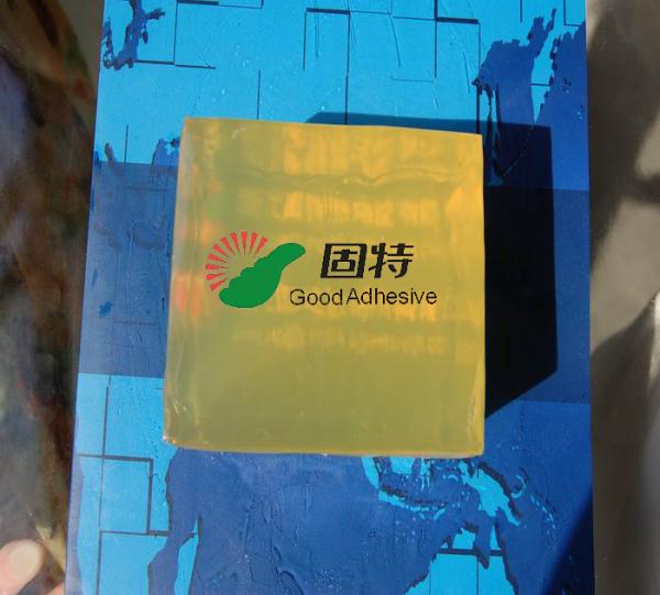 SBS Packaging Yellowish and semi-transparent  PSA Pressure Sensitive Adhesive Block For Card Box Sealing and tea box