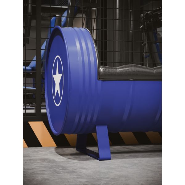 Commercial Industrial Metal Bench Compact Indoor Metal Benches Blue For Clothing Store