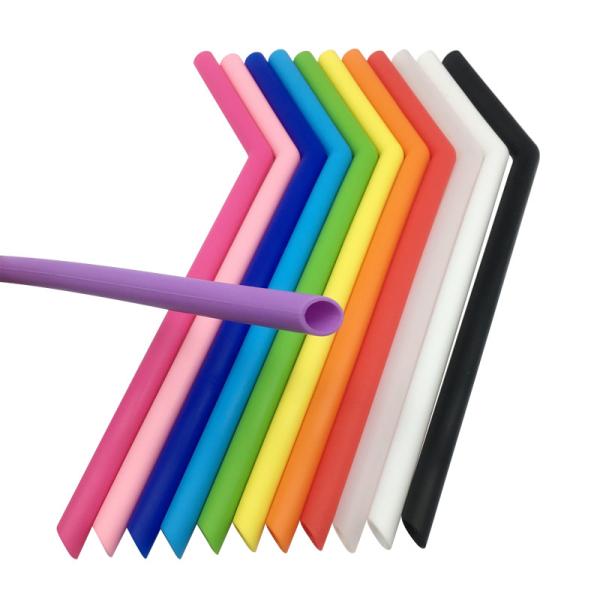 Flexible Collapsible Silicone Drinking Straws BPA Free Reusable Smoothie Drinking Straw
