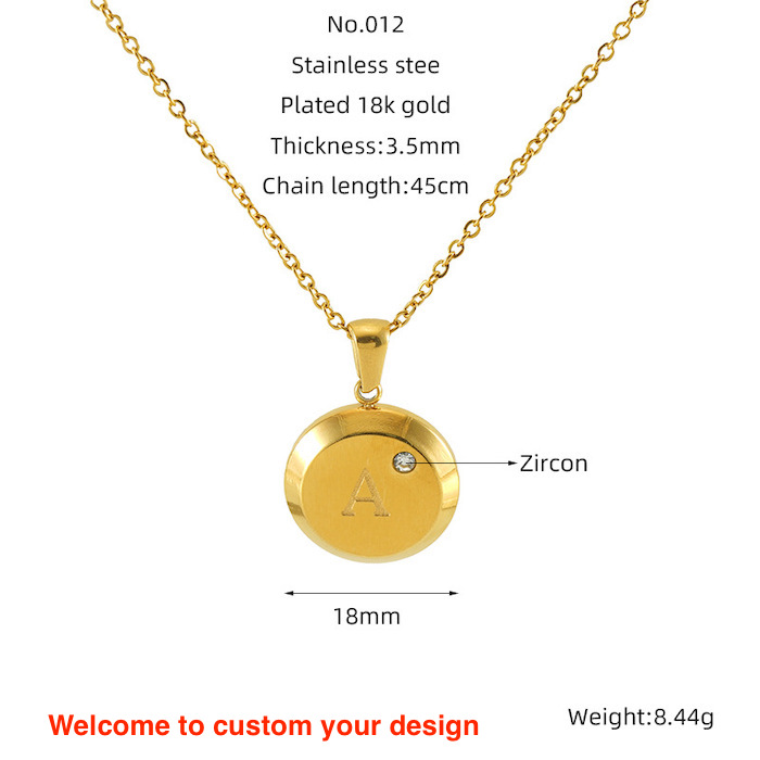 Современный роскошный дизайн ювелирные изделия 18*18MM 18K позолоченные нержавеющие буквы подвески с цирконом
