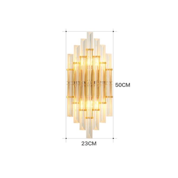 Облегченная лампа 50cm приведенная стены Кристл металла высоты диаметра 23cm