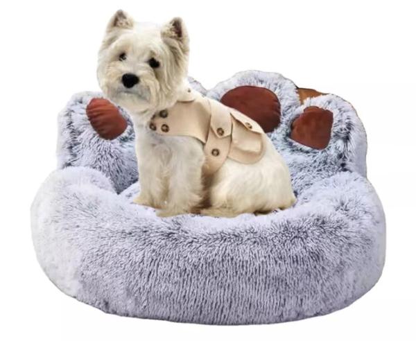 Wholesale Manufacture High Quality Nest Plush Slippers Shape Soft Warm Round Small Pet Bed For Dog Cat