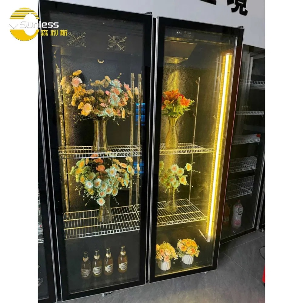 Commercial Supermarket Beer Beverage Cooler Glass-Door Showcase Wine Display Refrigerator Fridge