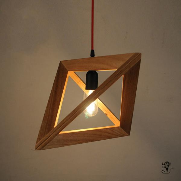 Triangle rectangle wood Pendant Hanging Lights For Indoor Home Kitchen Dining room (WH-WP-14)